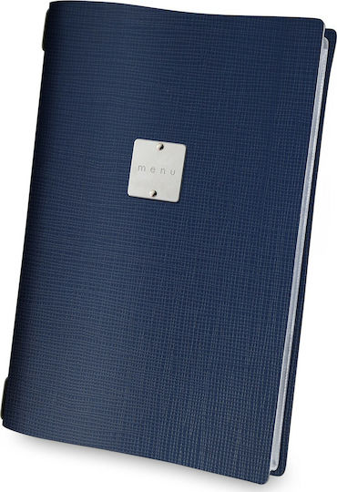 DAG Style Menu Holder Leather in Blue Colour 21x29.7 cm Set 18 Pieces A4 Patch Label