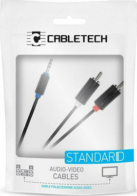 Cabletech 3.5mm male - RCA male Cable Black 10m