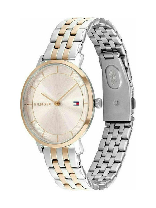 Tommy Hilfiger Tea Ceas de Damă cu Argintiu Brățară Metalică