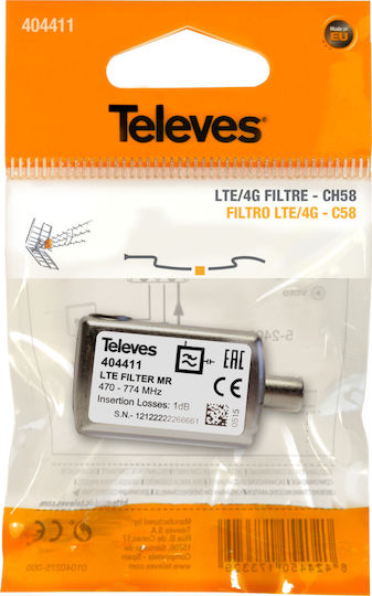Televes MR (Medium Rejection) LTE/4G (ch.21-58) Filtru Accesorii Satelit 404411