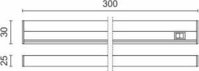 Spot Light Φωτιστικό Πάγκου Κουζίνας LED 5W Φυσικό Λευκό με Διακόπτη Μ30xΒ3xΥ3εκ.