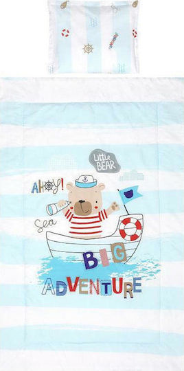 Lorelli Baby Crib Bedding Set Ranforce Adventure 3pcs Light Blue