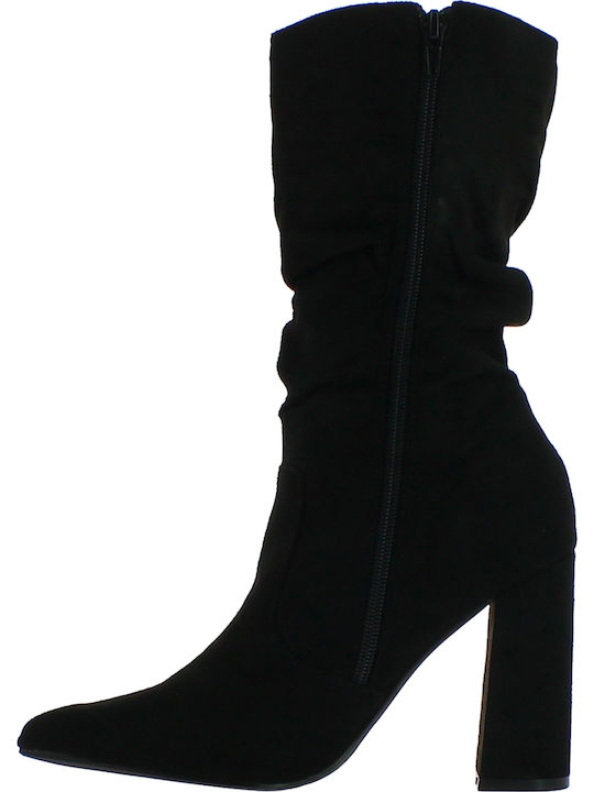 IQ Shoes Γυναικείες Μπότες με Ψηλό Τακούνι Μαύρες