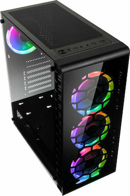 Kolink Observatory Lite Gaming Midi Tower Κουτί Υπολογιστή με Πλαϊνό Παράθυρο και RGB Φωτισμό Μαύρο