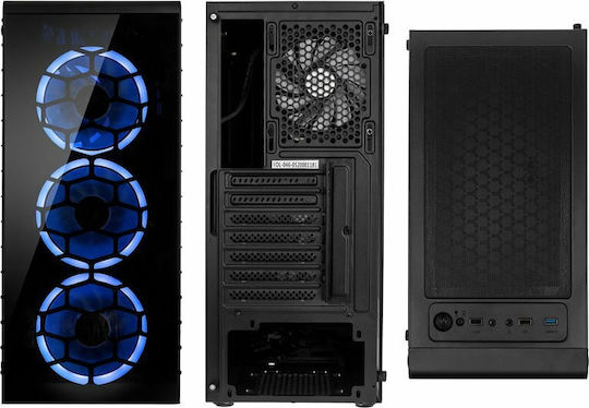 Kolink Observatory Lite Gaming Midi Tower Κουτί Υπολογιστή με Πλαϊνό Παράθυρο και RGB Φωτισμό Μαύρο