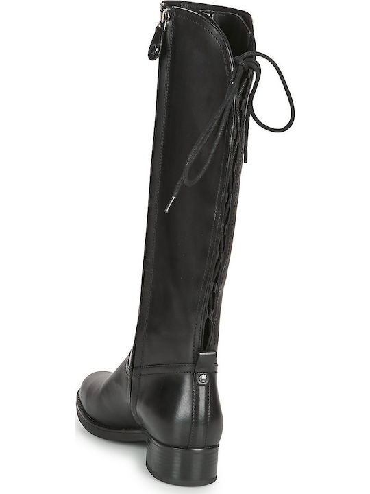 Leather Riding Boots with Zipper / Laces Felicity Black