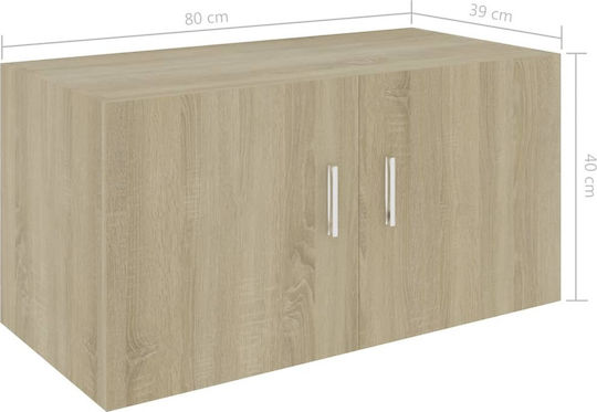Hängeschrank fürs Wohnzimmer aus Sonoma-Spanplatte 80x39x40 cm