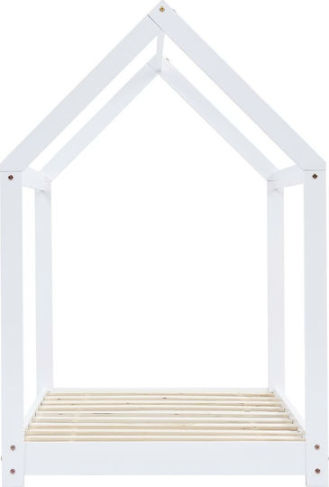 House Παιδικό Κρεβάτι Montessori Μονό Λευκό για Στρώμα 70x140cm