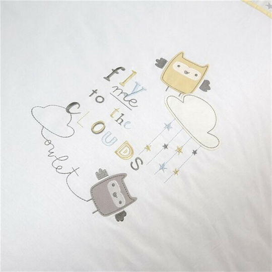 Funna Baby Baby Crib Bedding Set Owlet 6pcs Gray