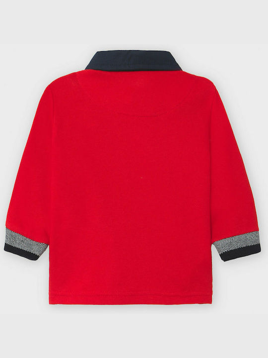 Mayoral Kids Polo Long Sleeve Red