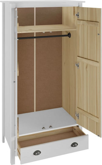 Doppeltür Kleiderschrank Hill White 89x50x170cm