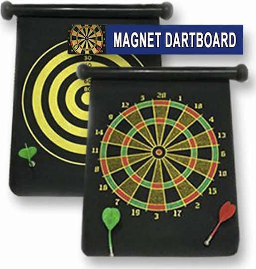 ToyMarkt Magnetisches Ziel beidseitig 35cm mit 2 Magneten Set mit Ziel & Darts