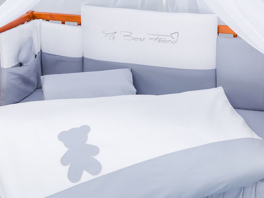 Tuttolina Set Für Krippe Bear Gray 7Stück