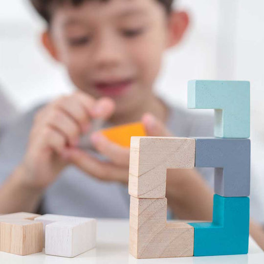 Wooden Kids Puzzle 3D Mini Cube 9pcs Plan Toys