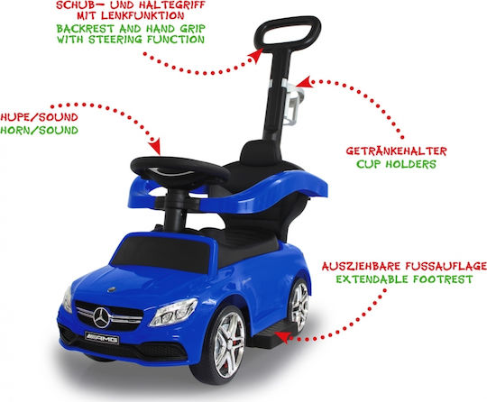 Jamara Mercedes C63 Baby Push Walker Ride On with Parental Handle for 12+ Months with Sounds Blue