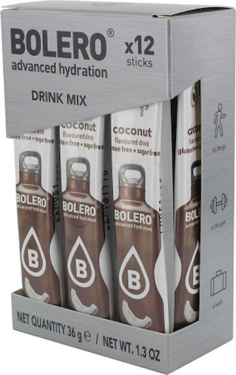 Bolero Juice Powder 500ml in Water Coconut Sugar Free 3gr 12pcs I001749