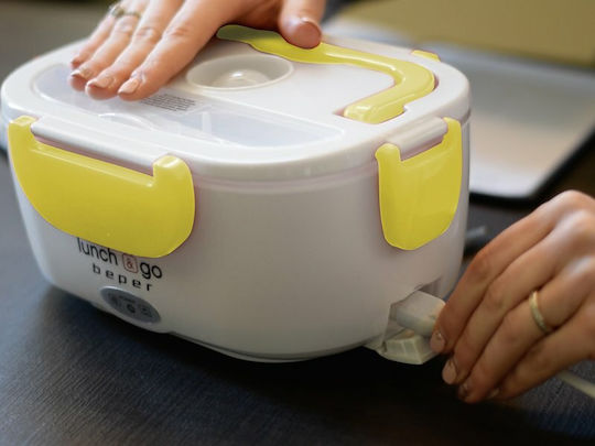 Beper Recipient Electric de Mâncare din Plastic Galben cu Compartimente 1.1lt