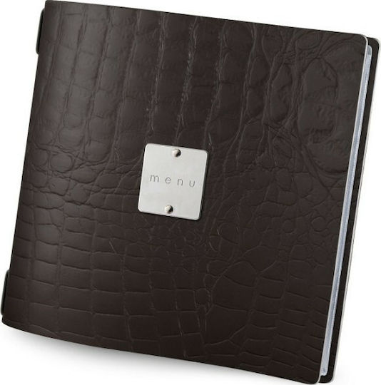 DAG Style Menu Holder Leather in Brown Color Quadrato Glossy