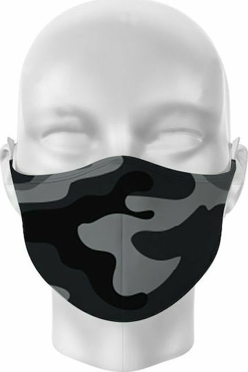 Puckator Reusable Face Covering Large 12+ Ετών Black & Grey Camouflage 1τμχ