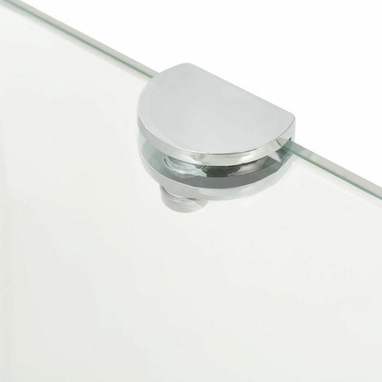 vidaXL Corner Wall Mounted Bathroom Shelf Glass 25x25x0.8cm Transparent