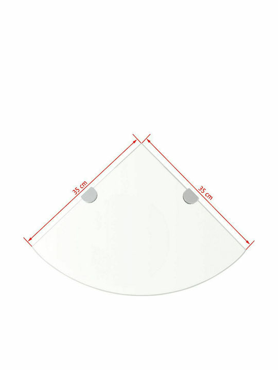 vidaXL Ecke An der Wand montiert Badezimmerregal Glas 35x35x0.8cm Transparent