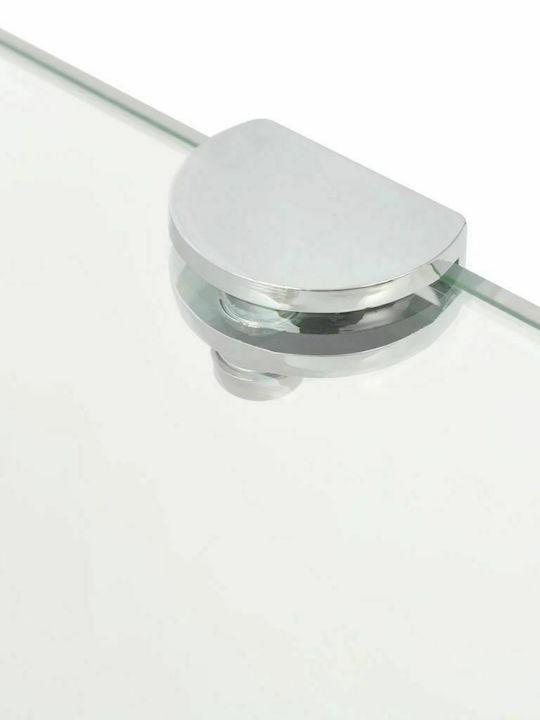 vidaXL Ecke An der Wand montiert Badezimmerregal Glas 35x35x0.8cm Transparent