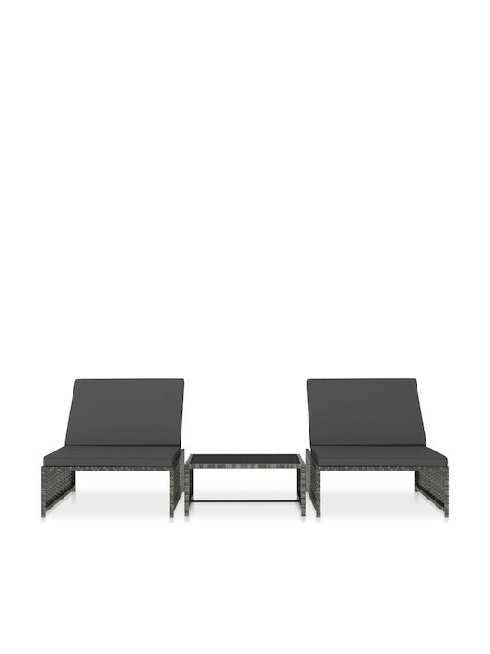 Garden & Outdoor Furniture Sets Living Room Set 2 Pieces Gray with Pillows