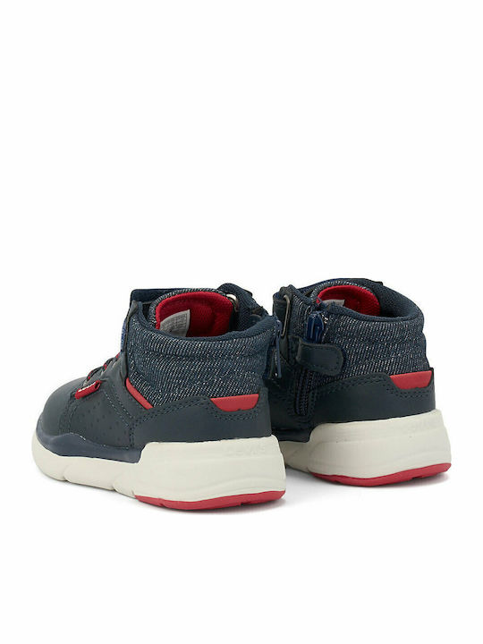 Aspen Leather Kids Boots with Laces Navy Blue
