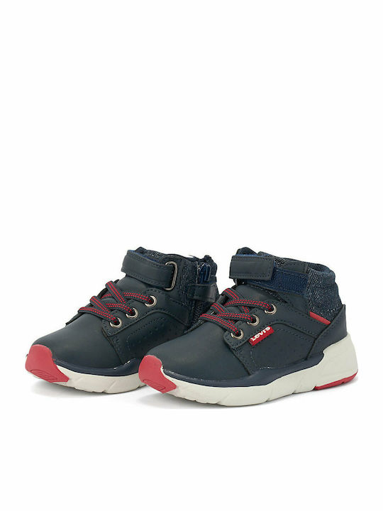 Aspen Leather Kids Boots with Laces Navy Blue