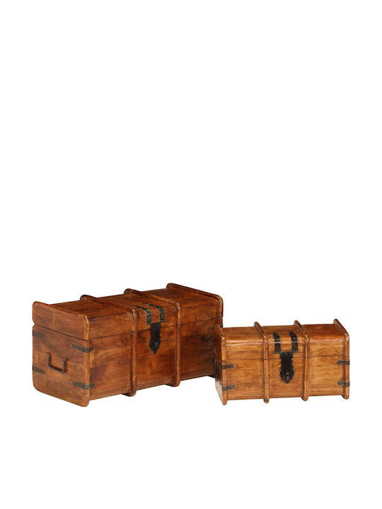 vidaXL Set de cufere decorative Din lemn Maro 2buc