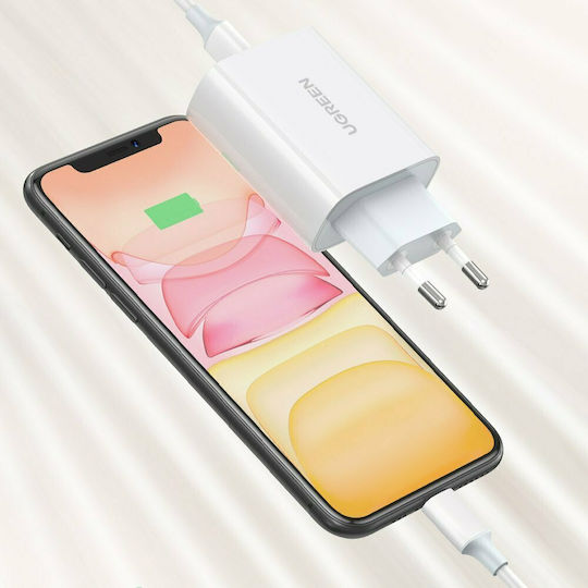 Ugreen Φορτιστής Χωρίς Καλώδιο με Θύρα USB-C Power Delivery Λευκός (CD127)