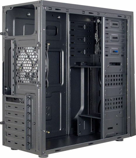 Inter-Tech B-02 RGB Gaming Midi Tower Κουτί Υπολογιστή με Πλαϊνό Παράθυρο Μαύρο