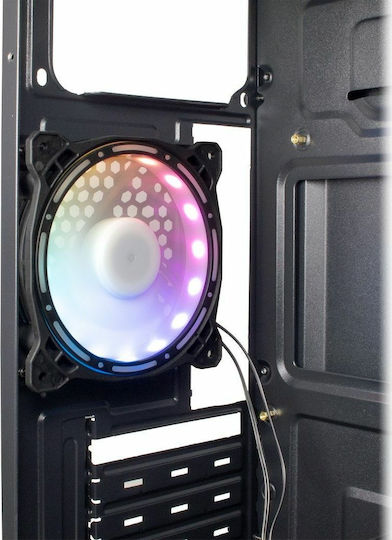 Inter-Tech B-02 RGB Gaming Midi Tower Κουτί Υπολογιστή με Πλαϊνό Παράθυρο Μαύρο