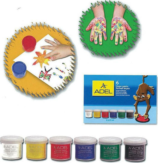 Adel Δακτυλομπογιές Σετ Δακτυλομπογιές 25ml 6τμχ