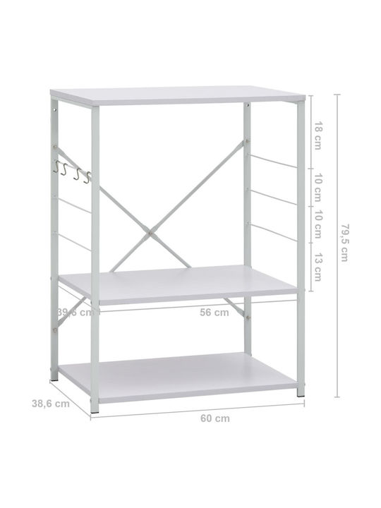 vidaXL Βάση για Φούρνο Μικροκυμάτων 60x39.6x79.5εκ. Λευκή