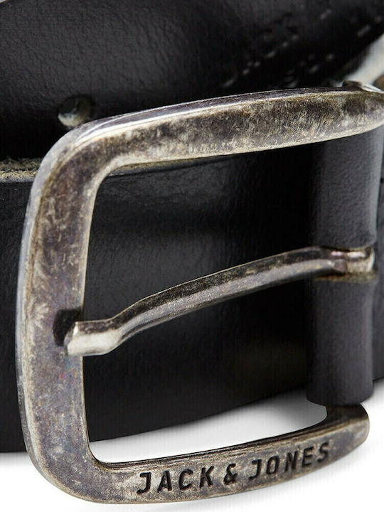 Wide Men's Belt Leather Black