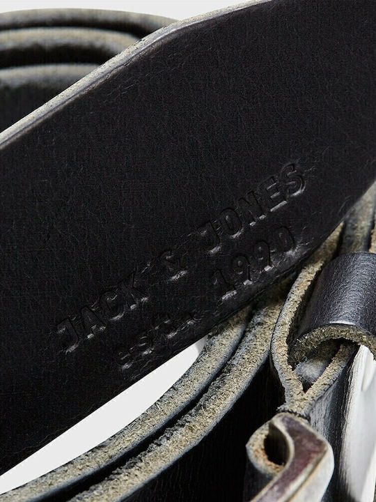 Wide Men's Belt Leather Black