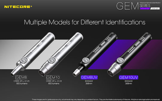 NiteCore Φακός LED IPX8 με Μέγιστη Φωτεινότητα 1000lm GEM10UV