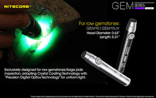 NiteCore Φακός LED IPX8 με Μέγιστη Φωτεινότητα 1000lm GEM10UV