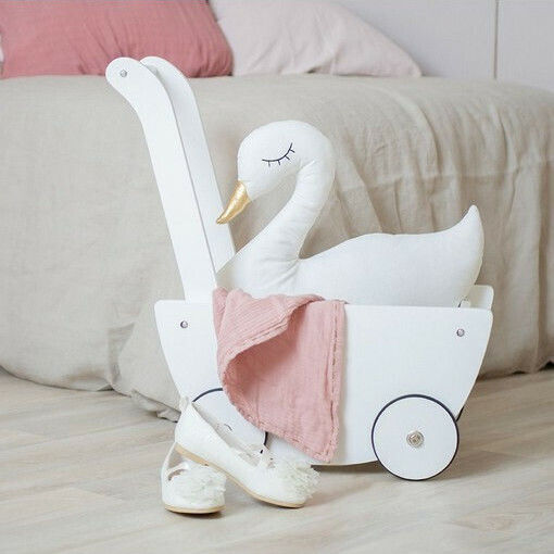 Jabadabado Handmade Crib Decorative Pillow Handmade Swan White 36x30cm