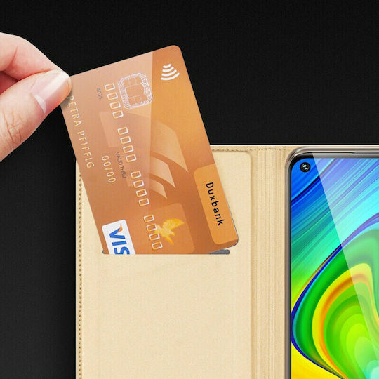Dux Ducis Skin Pro Buchen Sie Synthetisches Leder Gold (Redmi Note 9)