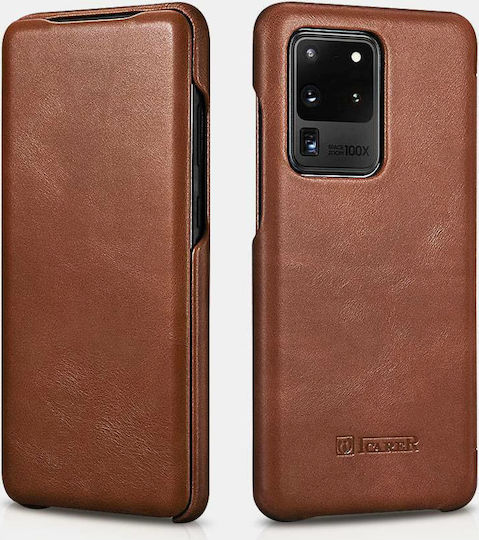 iCarer Curved Edge Vintage Book Δερμάτινο / Δερματίνης Καφέ (Galaxy S20 Ultra)