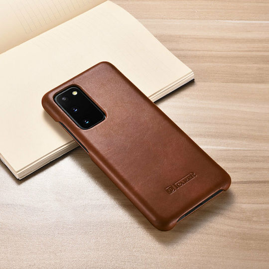 iCarer Curved Edge Vintage Book Δερμάτινο Καφέ (Galaxy S20)