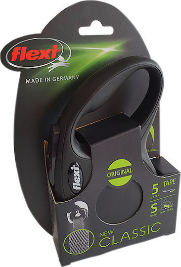 Flexi Klappbarer Hundeleinen- und Führungsriemen in Schwarz Farbe 5m bis 15kg