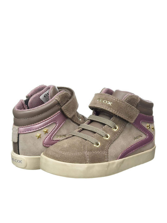 Kilwi Παιδικά Sneakers High Ανατομικά με Σκρατς Μπεζ