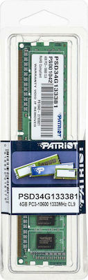 Patriot 4GB DDR3 RAM με Ταχύτητα 1333 για Desktop