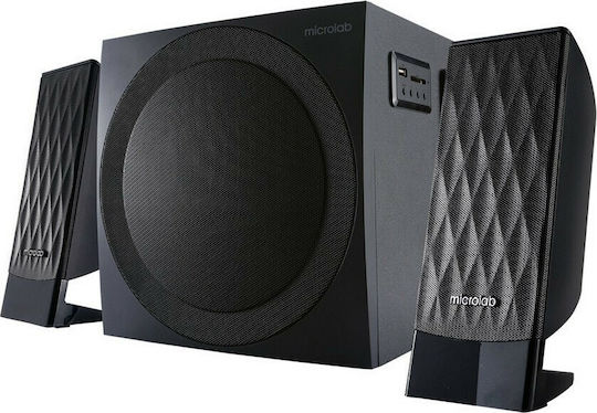 Microlab M-108BT Ασύρματα Ηχεία Υπολογιστή 2.1 με Bluetooth και Ισχύ 11W Μαύρα