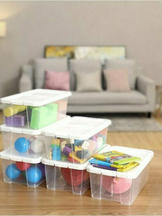 Songmics Plastic Storage Box with Lid Transparent 29.5x16.5x12.5cm 12pcs