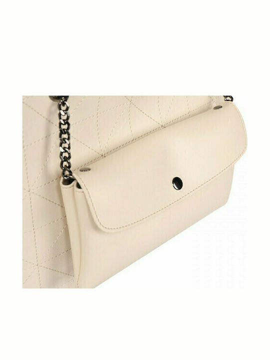 Relief Quilted Geantă de damă Shopper De umăr Bej
