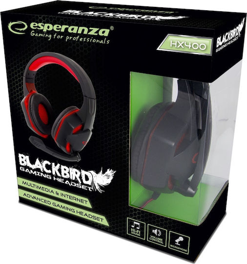 Esperanza Blackbird Over Ear Gaming Headset με σύνδεση 3.5mm / USB
